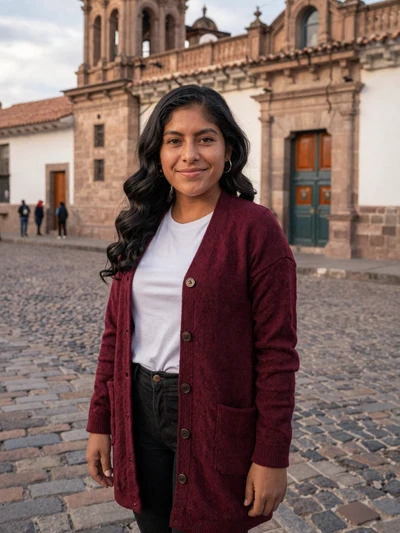 Flor, 29, Peruvian woman from Cusco with Andean heritage on dating profile