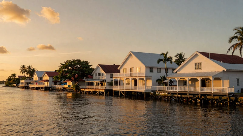 Paramaribo Suriname Waterkant waterfront promenade at sunset showing the vibrant social atmosphere where Surinamese singles meet