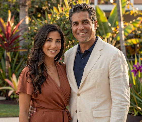 Robert from Chicago and Valentina from Medellín - US4U Latin featured success story couple in a garden
