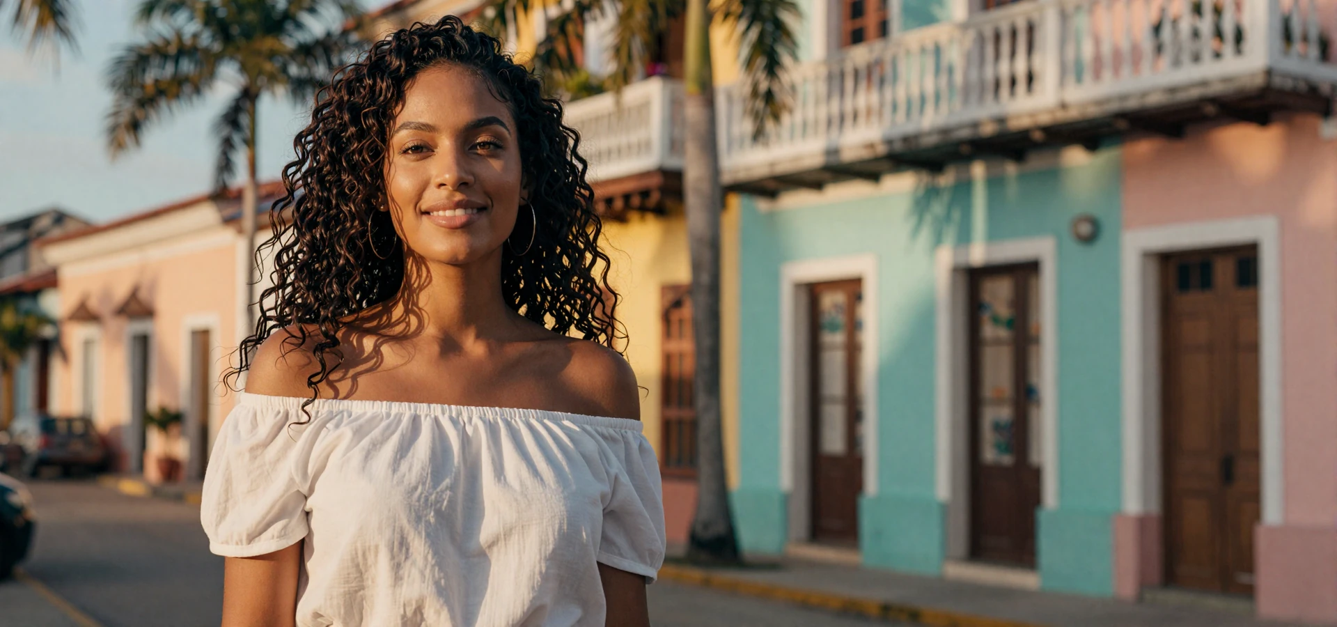 Beautiful Dominican woman smiling in the historic Zona Colonial of Santo Domingo - dominican women dating
